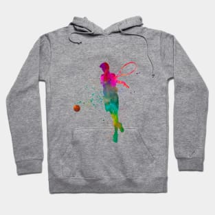 Tennis player in watercolor Hoodie